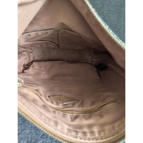 Fossil Keely Womens Handbag Brown Black Glitter Leather Top Handle Crossbody Bag - Picture 10 of 12